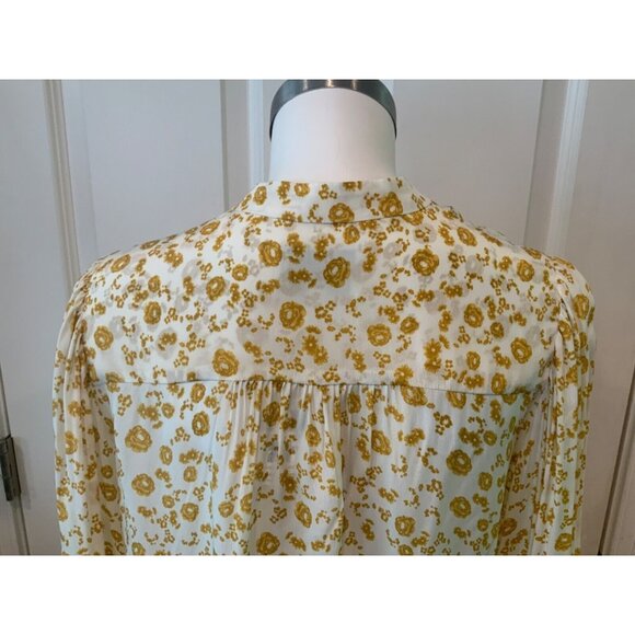 Gilner Farrar White & Gold Rosebud Floral Madison Top $220 Size S, NWT! - Picture 7 of 9